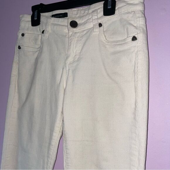 Kut from the Kloth Size 2 Mia Toothpick Skinny White Corduroy Pants - Picture 2 of 8